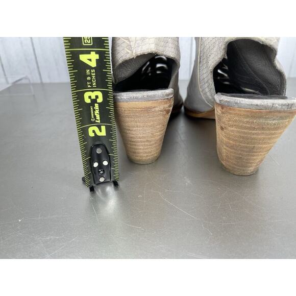 Free People Far Hills Leather Ankle Booties 38 Gray Cap Boho Festival Spain - Picture 5 of 7